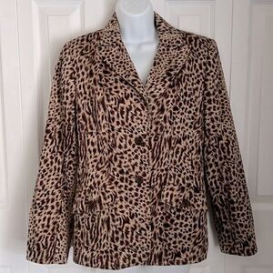 Guillaume‎ Tan/Brown Print Blazer Size Small NWT